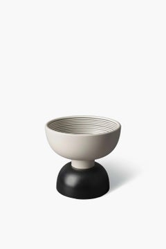 Bitossi Ceramiche Alzata Centerpiece, Black and White Stripes by Ettore Sottsass