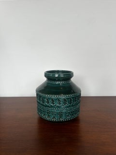 Bitossi dark green vase, Aldo Londi for Bitossi Ceramiche, Italy 1970s