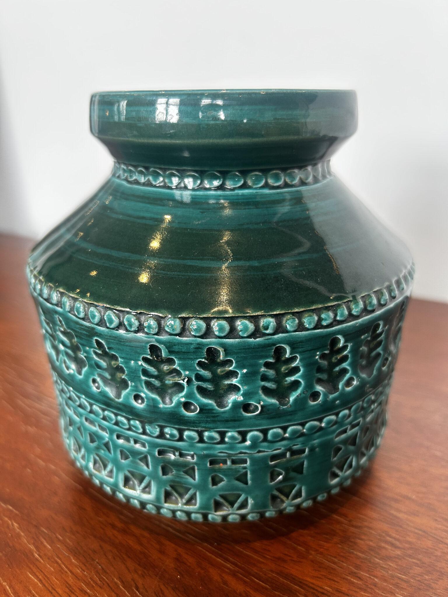 Late 20th Century Vase Bitossi vert foncé, Aldo Londi pour Bitossi Ceramiche, Italie, années 1970 en vente