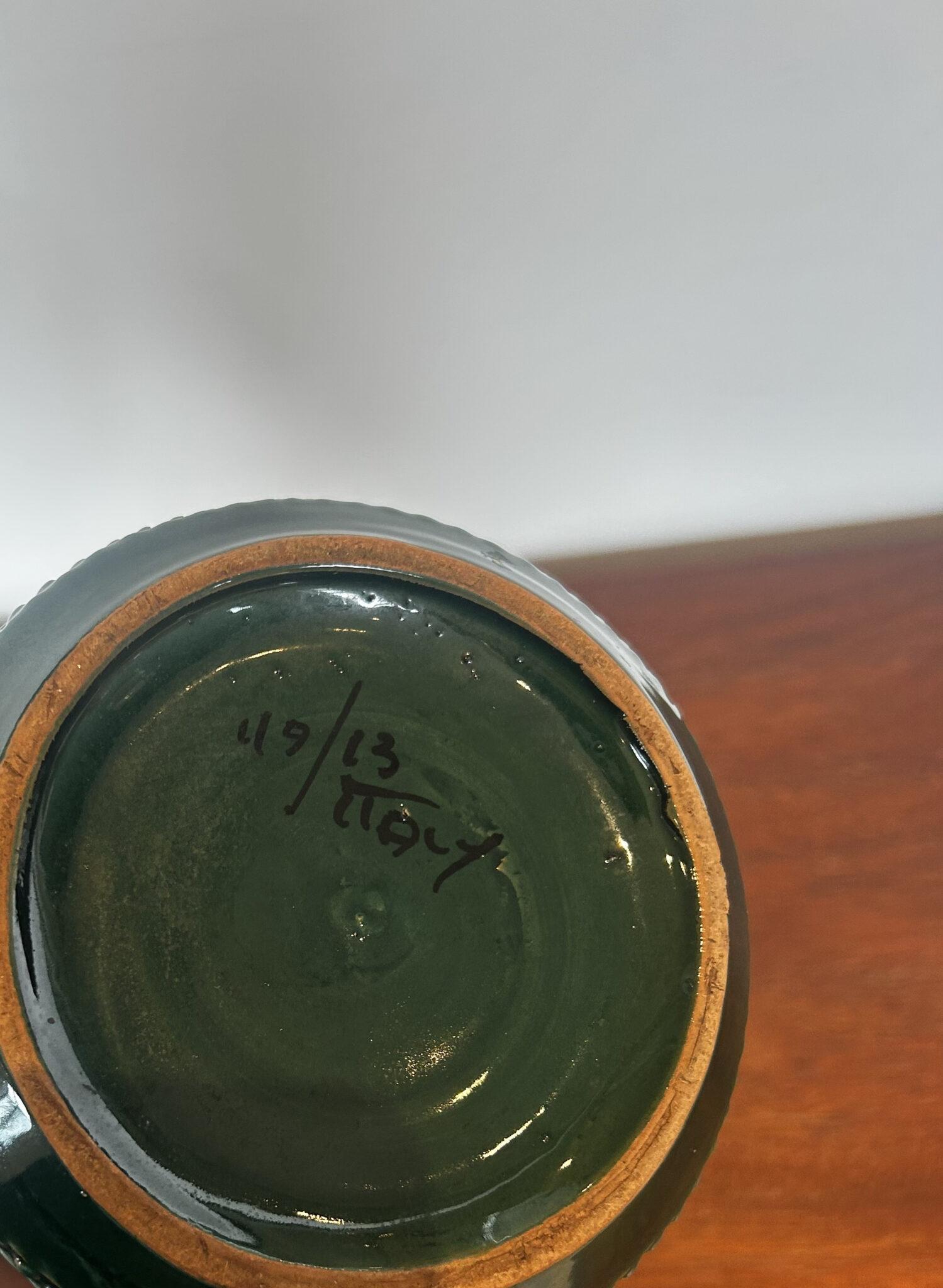 Vase Bitossi vert foncé, Aldo Londi pour Bitossi Ceramiche, Italie, années 1970 en vente 1