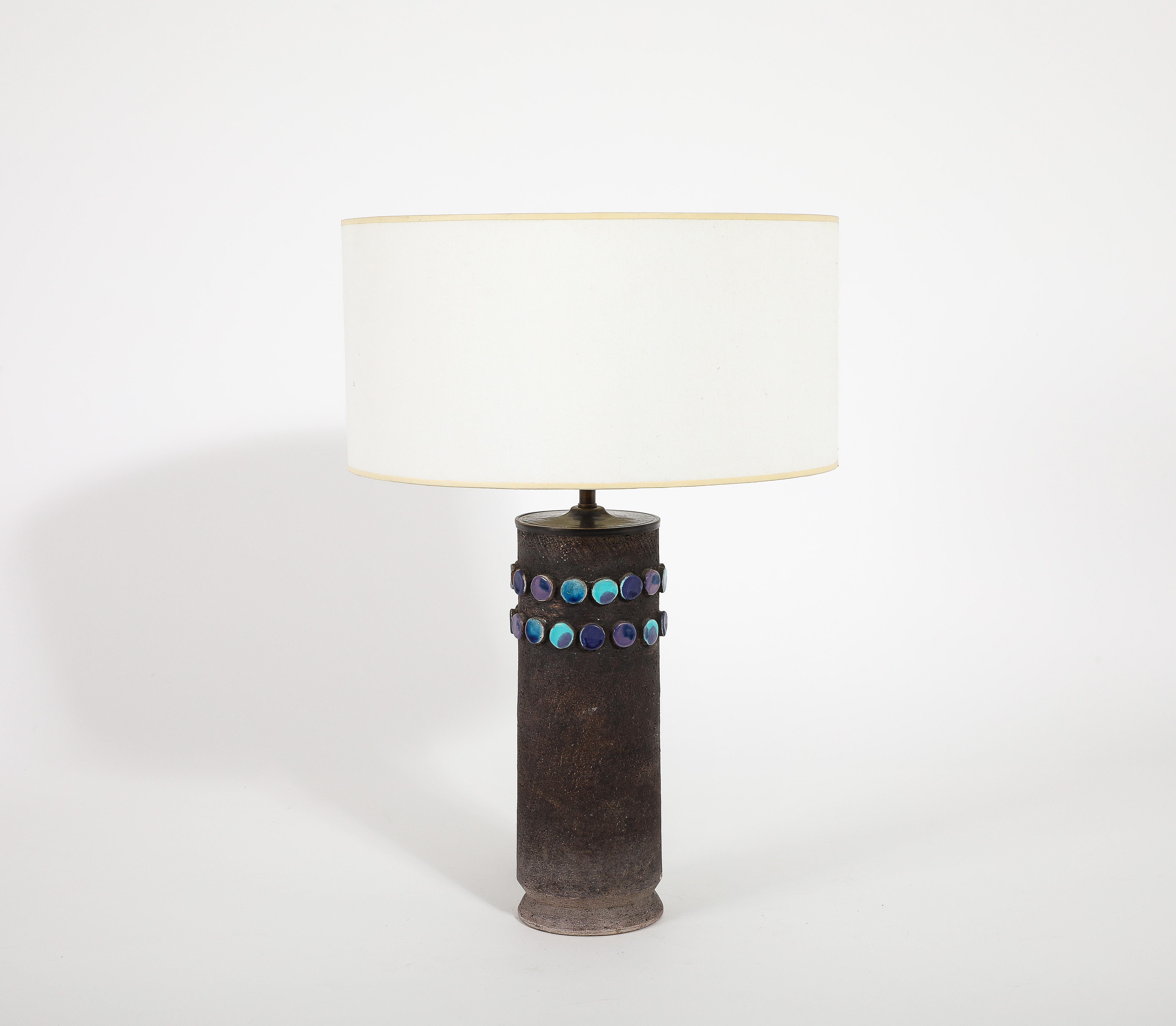 Bitossi ‘’Dots” Table Lamp, Italy 1950's In Good Condition For Sale In New York, NY
