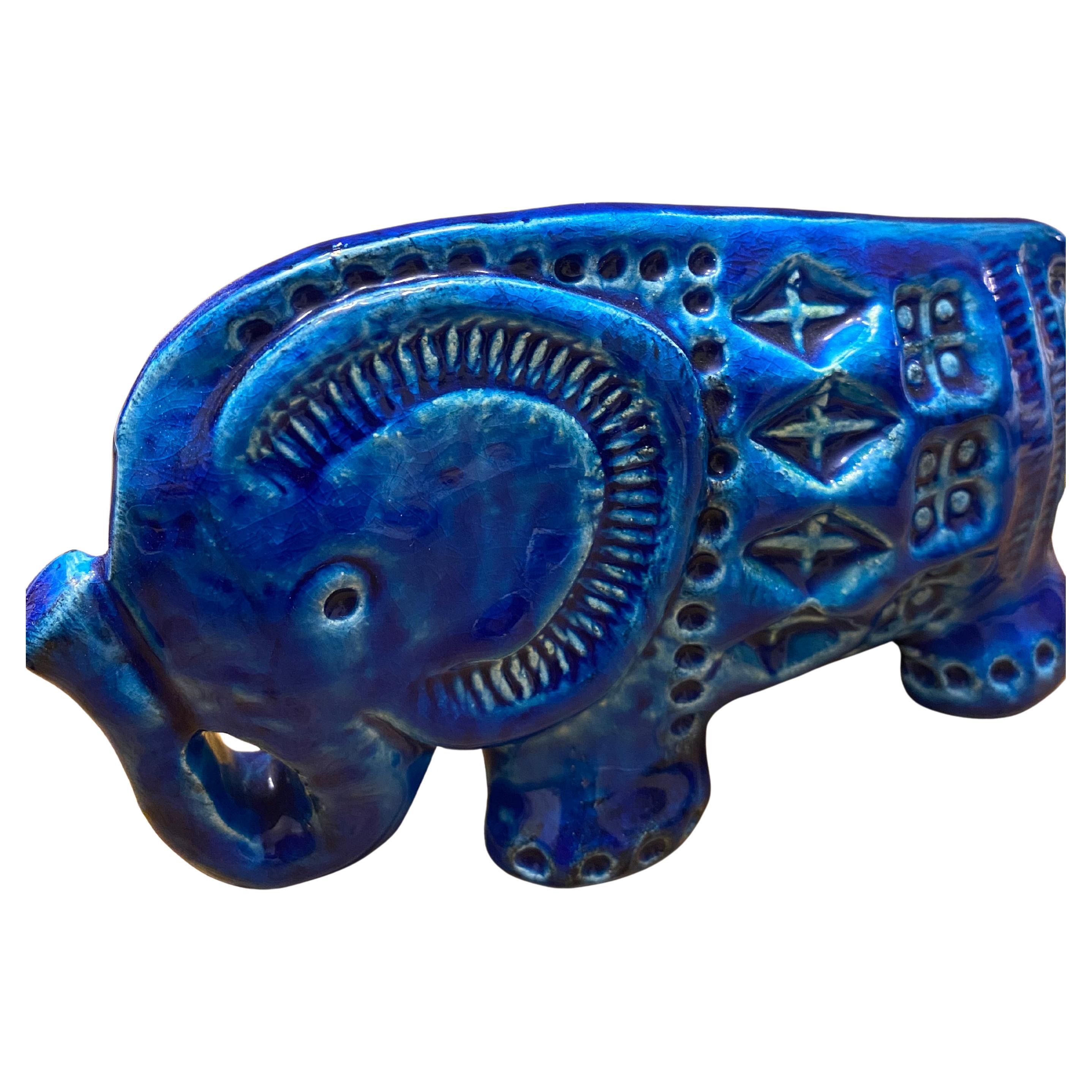 Bitossi Décor éléphant Rimini Bleu Italie en vente