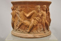 Jardinière à fleurs en terre cuite rouge avec chérubin de Bitossi Filippo, Italie