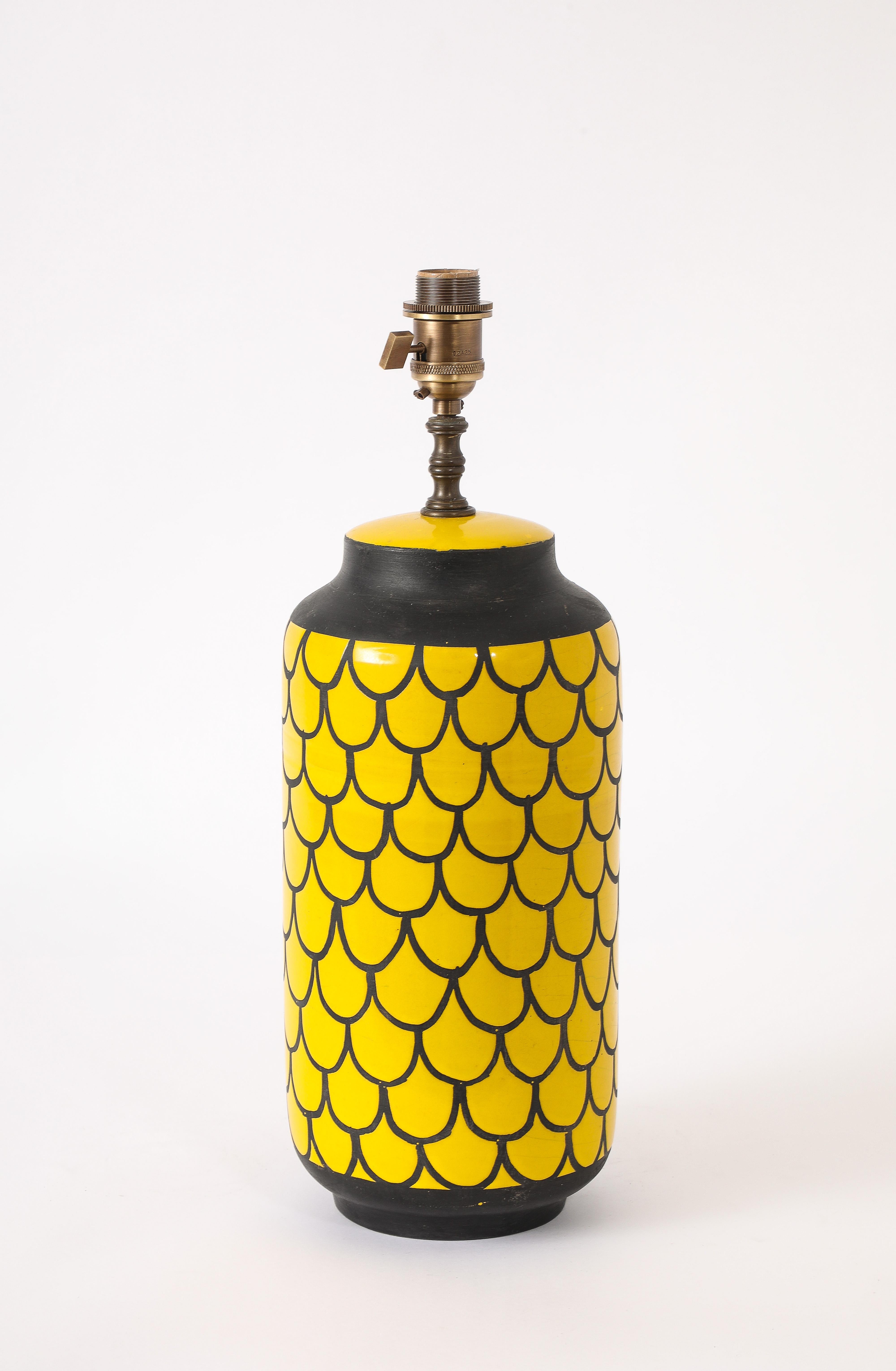 Bitossi Fish Scales Lamp, Italy 1960's In Good Condition For Sale In New York, NY