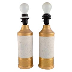 Bitossi for Bergboms, Sweden, Two Table Lamps in Glazed Stoneware