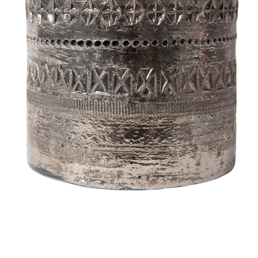 Bitossi für Bergboms Tischlampe, Keramik, Dunkelsilber Metallic, signiert (Glasiert) im Angebot