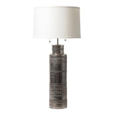 Lampada da tavolo Bitossi for Bergboms, Ceramica, Argento scuro metallizzato, Geometrica, Firmata