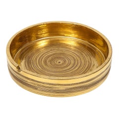 Bitossi for Berkeley House Ashtray, Brushed Gold, Signed