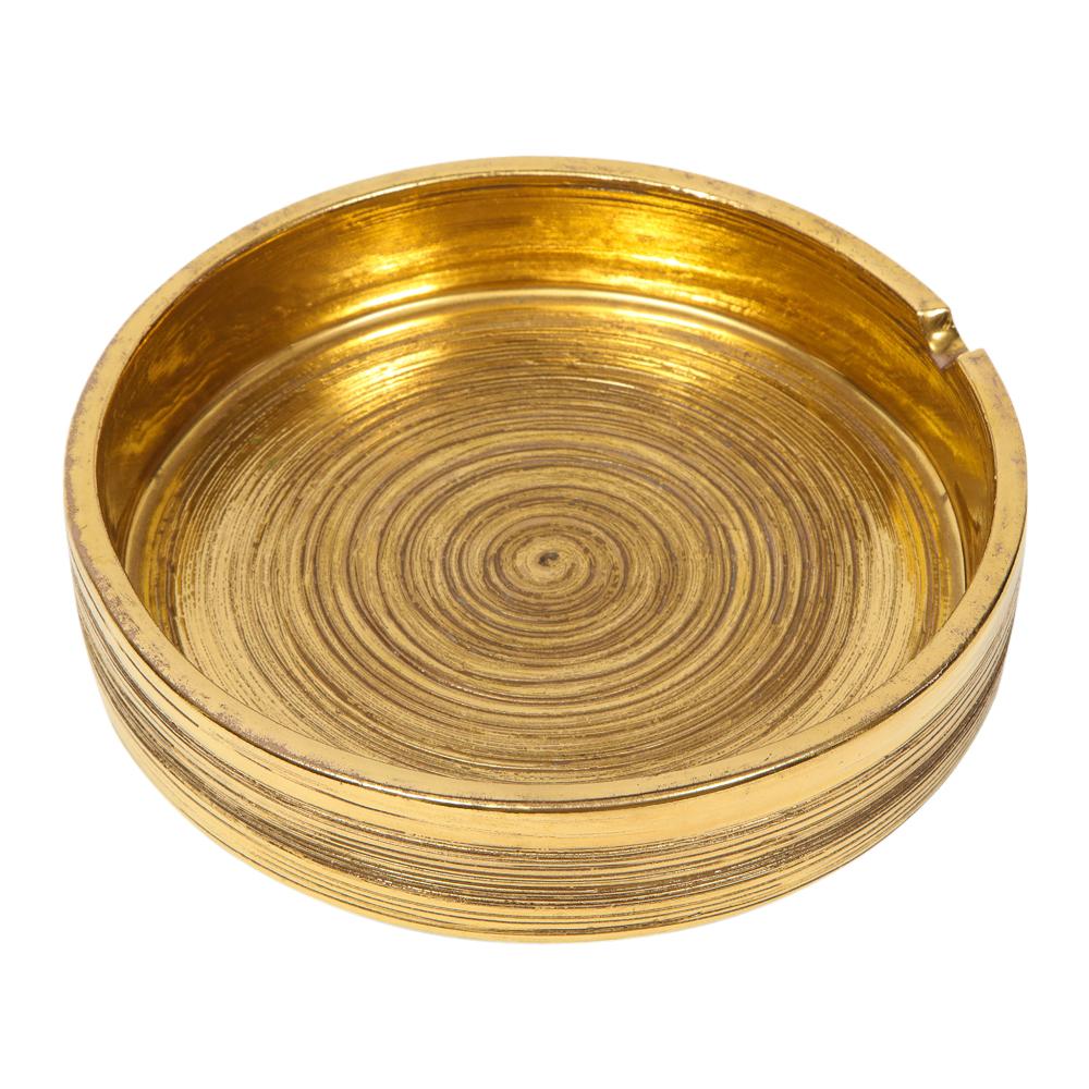 Mid-Century Modern Bitossi for Berkeley House Ashtray, Brushed Gold, Signed For Sale