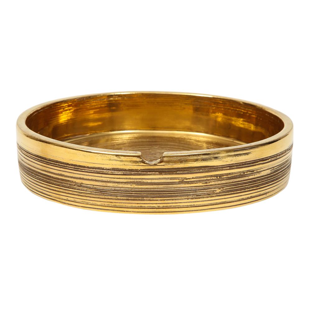 Mid-20th Century Bitossi for Berkeley House Ashtray, Brushed Gold, Signed For Sale
