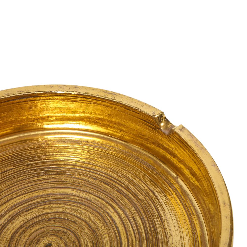 Bitossi for Berkeley House Ashtray, Brushed Gold, Signed For Sale 1