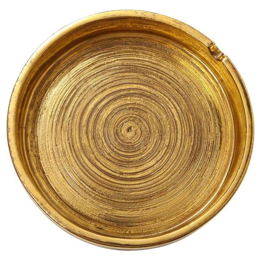 Bitossi for Berkeley House Ashtray, Brushed Gold, Signed For Sale