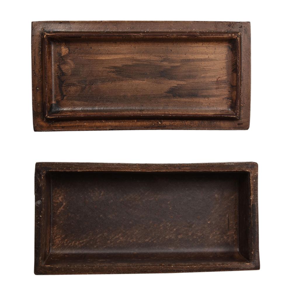 Caja Bitossi para Raymor, cerámica, blanca, negra y marrón, firmada en venta 5