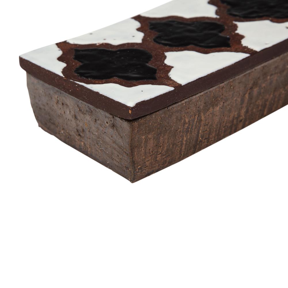 Caja Bitossi para Raymor, cerámica, blanca, negra y marrón, firmada Cerámico en venta
