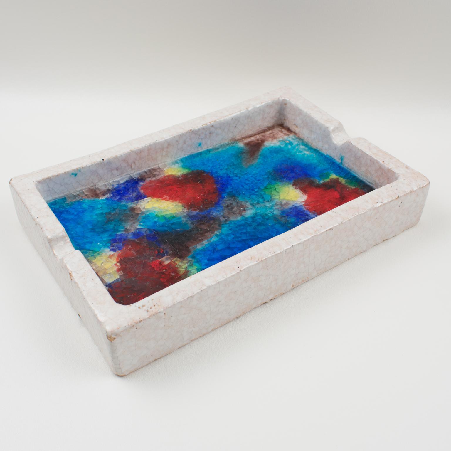 Bitossi for Raymor Ceramic Ashtray Bowl Glass Mosaic 6