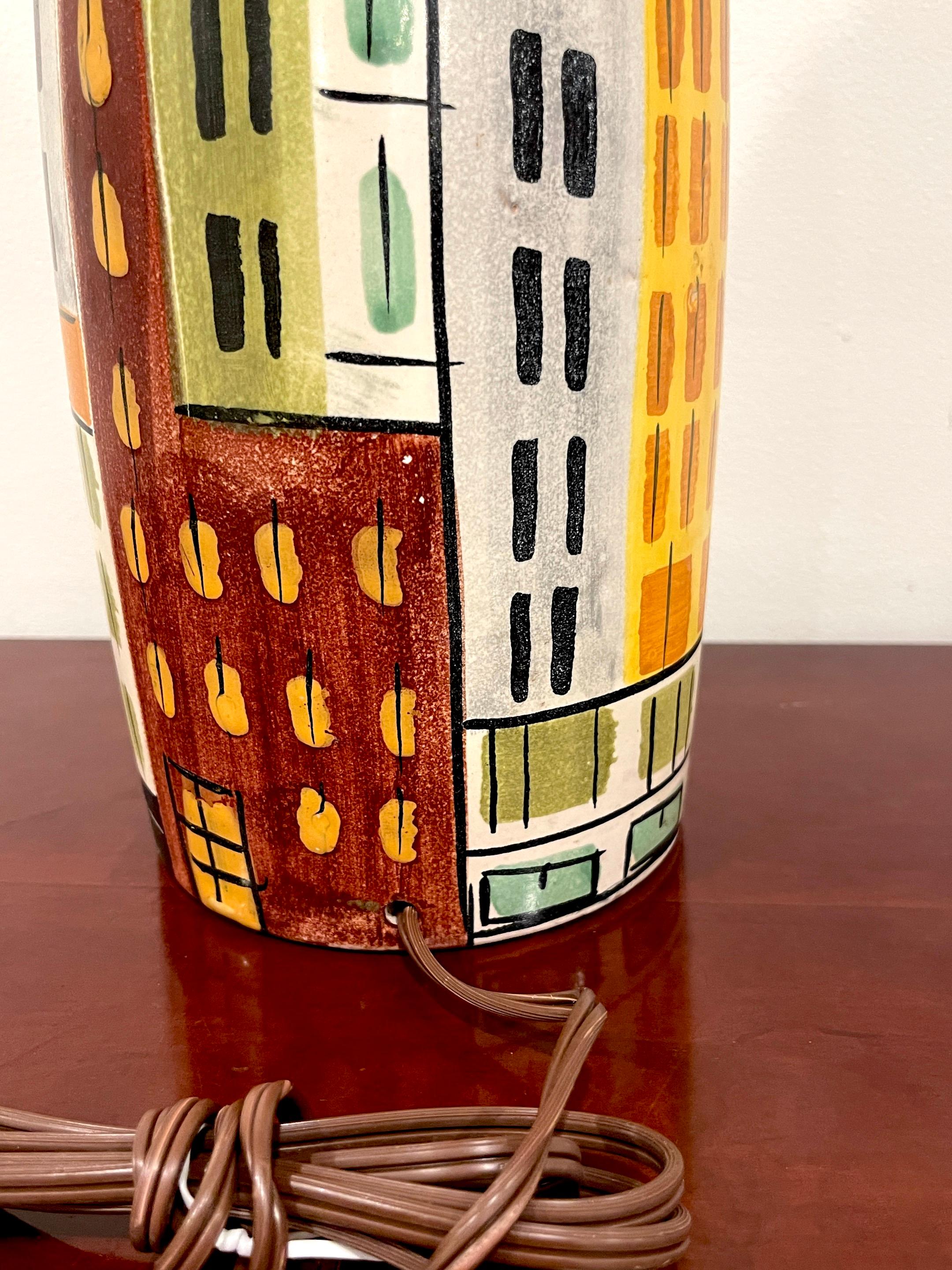 Pottery Bitossi, for Raymor 'Cityscape' Lamp, Italy, C. 1960s For Sale