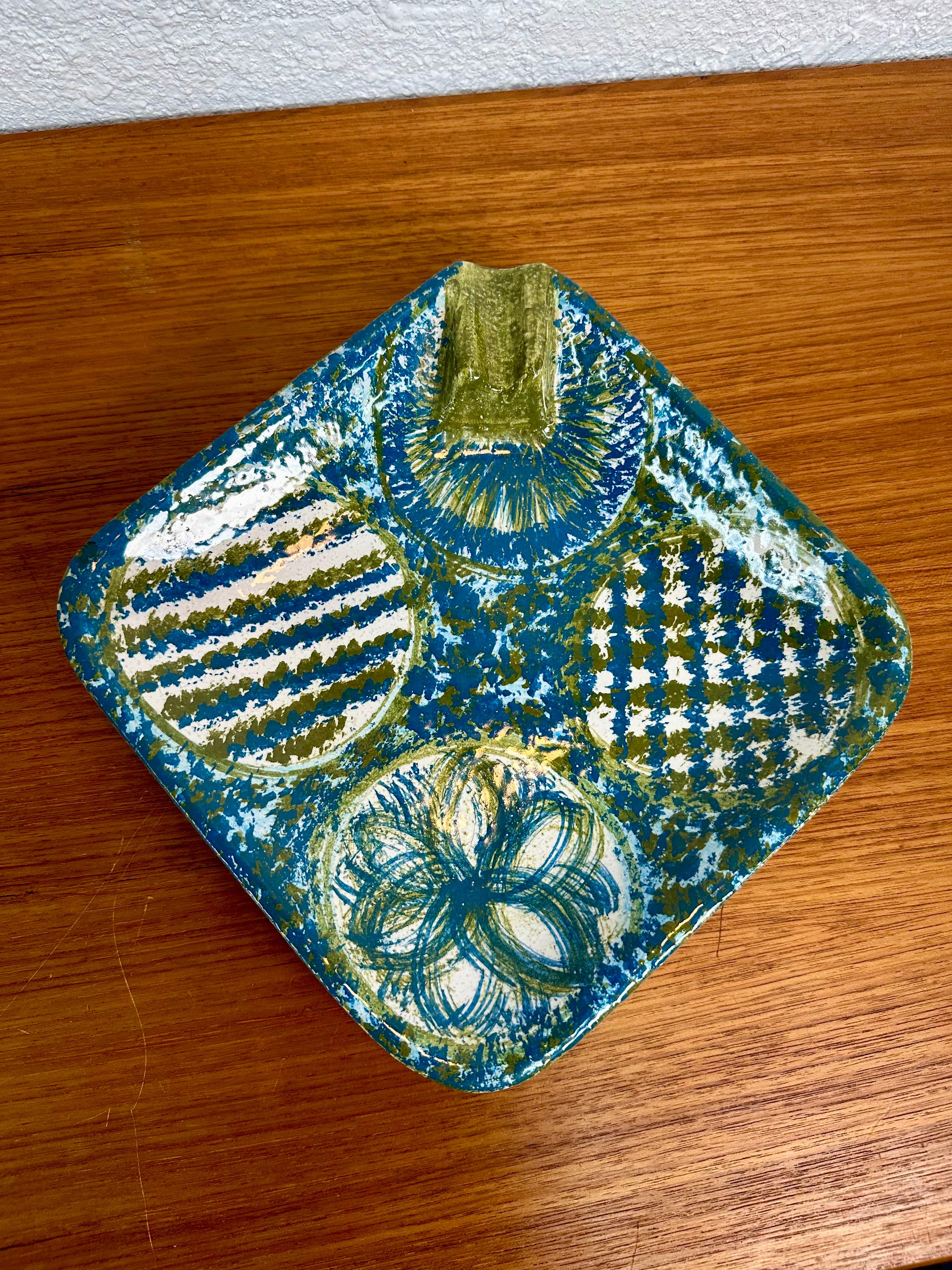 Mid-Century Modern Bitossi for Raymor Italian Mid Century Modern Ceramic Ashtray Catch All Dish For Sale