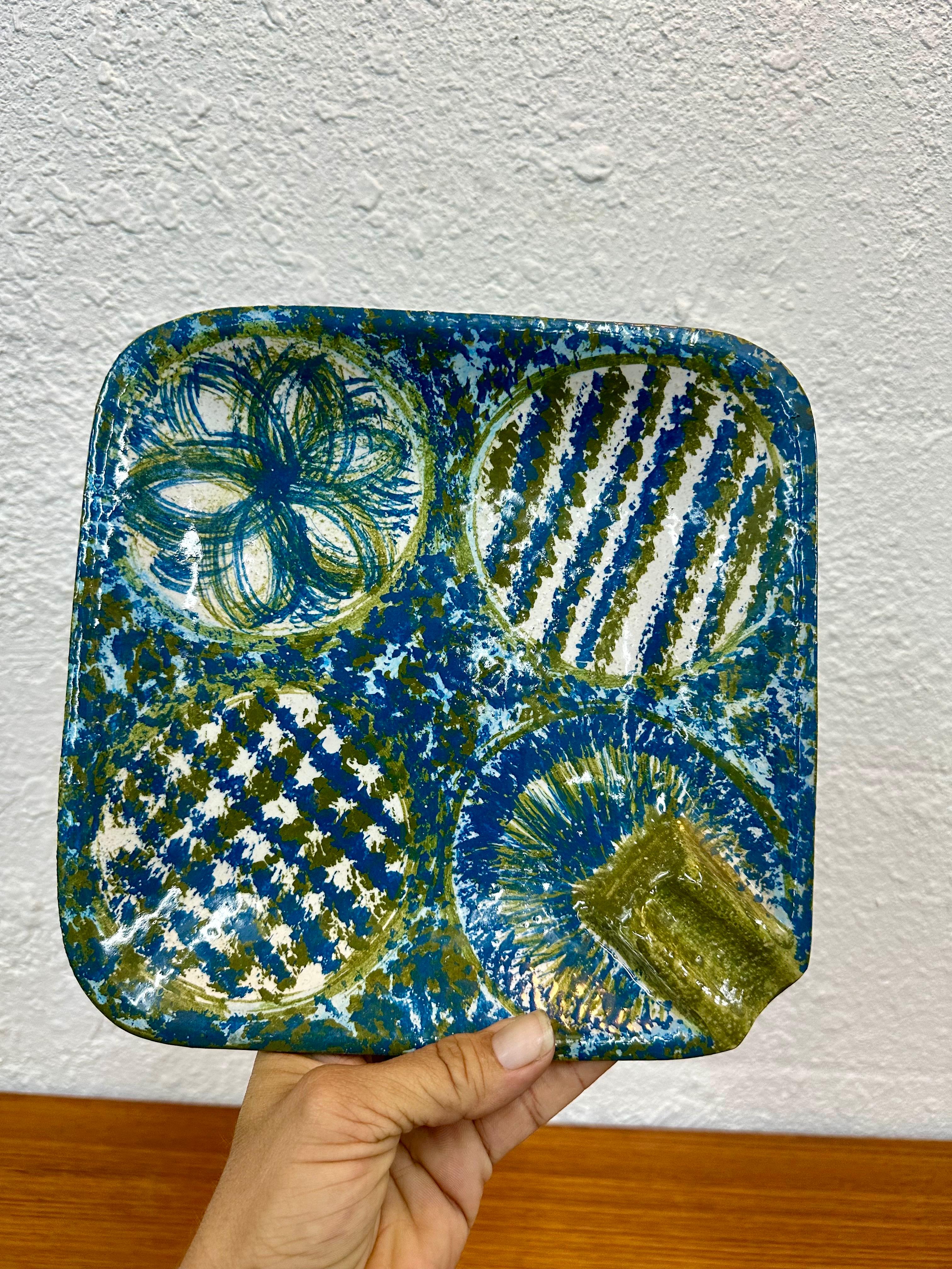 20th Century Bitossi for Raymor Italian Mid Century Modern Ceramic Ashtray Catch All Dish For Sale