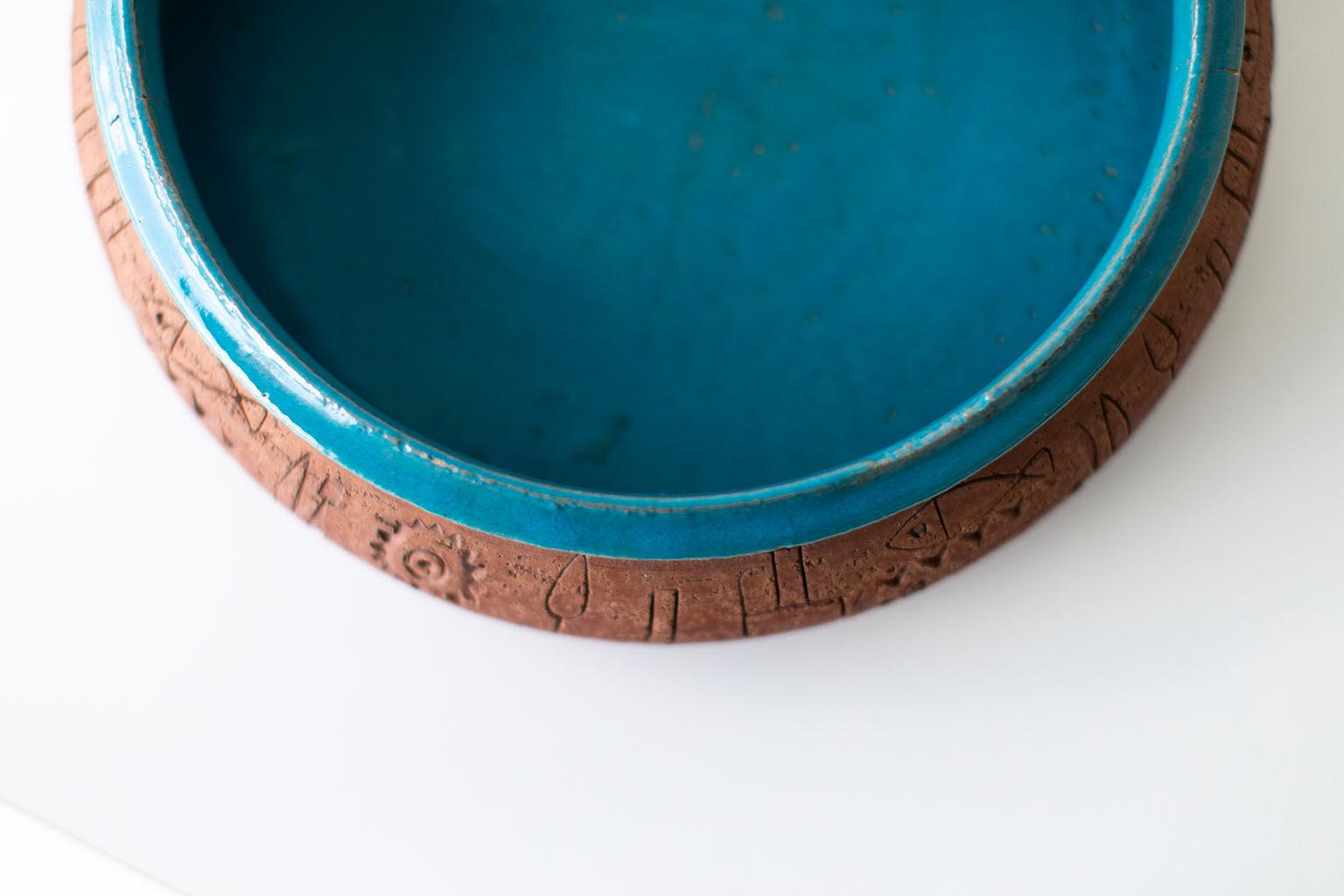 Mid-Century Modern Bitossi for Raymor Italian Pottery Bowl For Sale