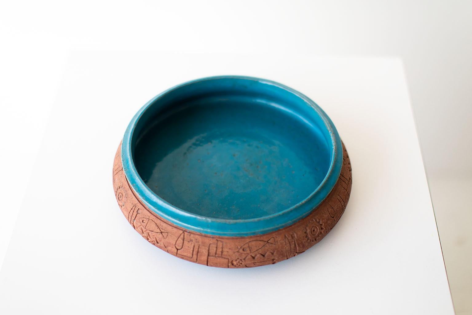 Mid-20th Century Bitossi for Raymor Italian Pottery Bowl For Sale