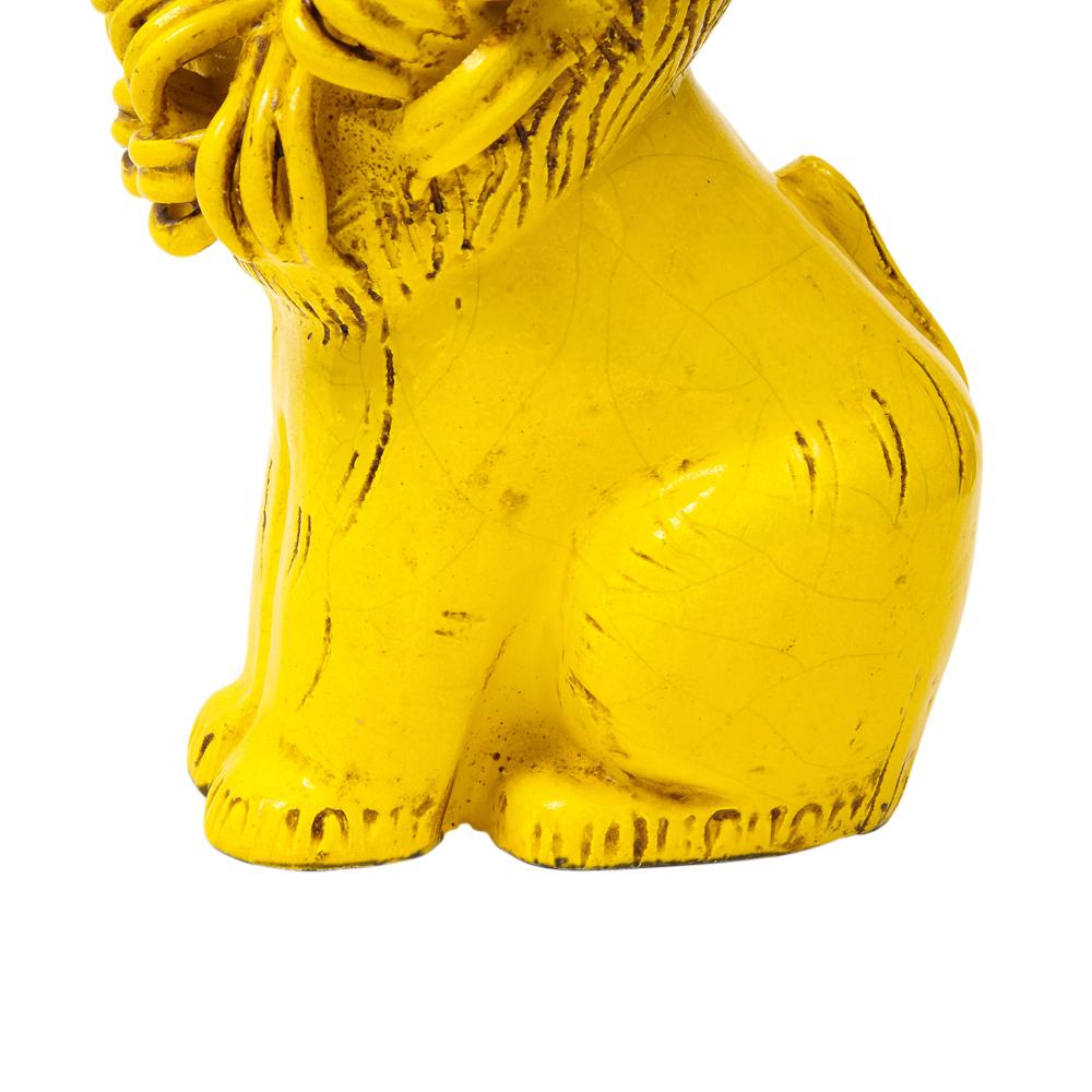 Mid-Century Modern Bitossi for Raymor Lion, Ceramic, Yellow, Signed For Sale