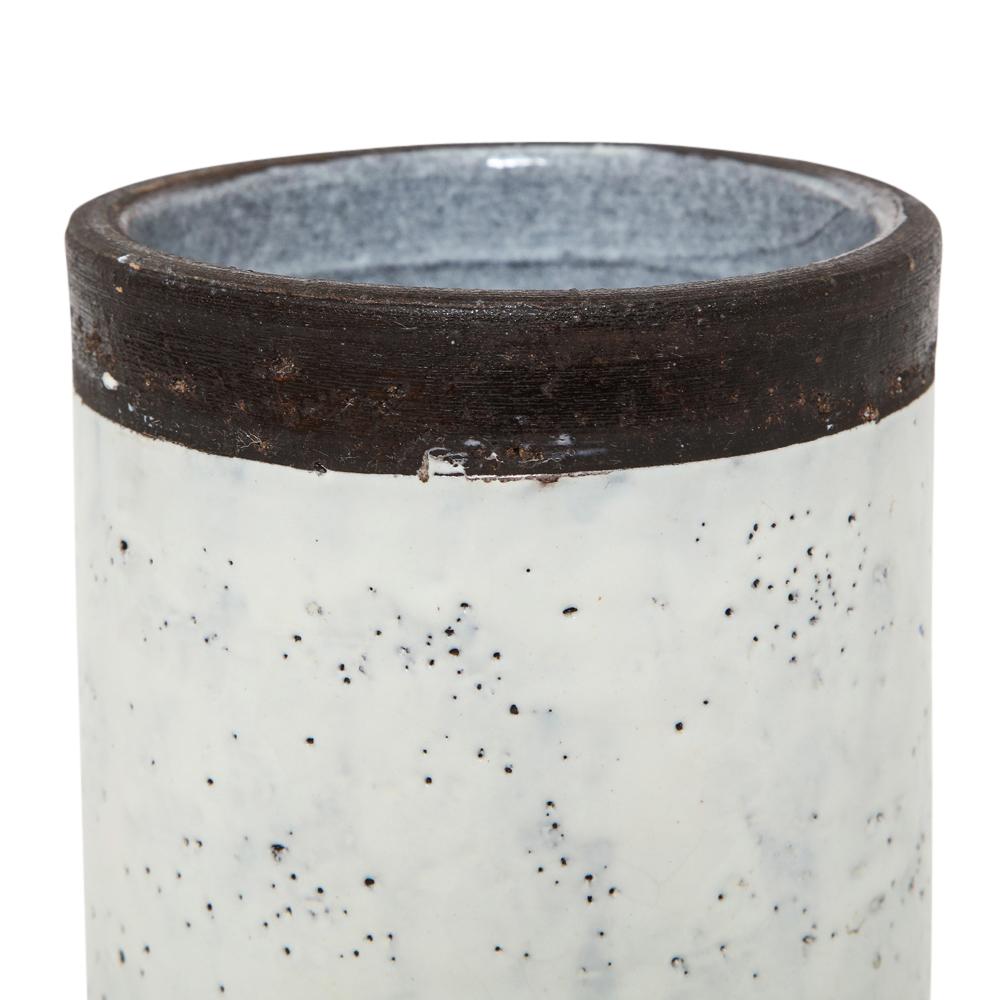 Bitossi für Raymor Vase:: Keramik:: weiß und braun:: signiert im Angebot 3