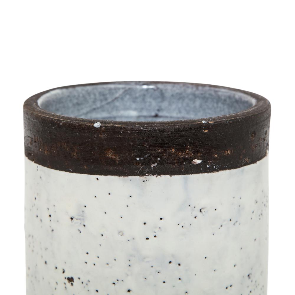 Bitossi für Raymor Vase:: Keramik:: weiß und braun:: signiert im Angebot 4
