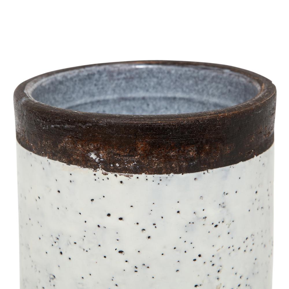 Bitossi für Raymor Vase:: Keramik:: weiß und braun:: signiert im Angebot 5