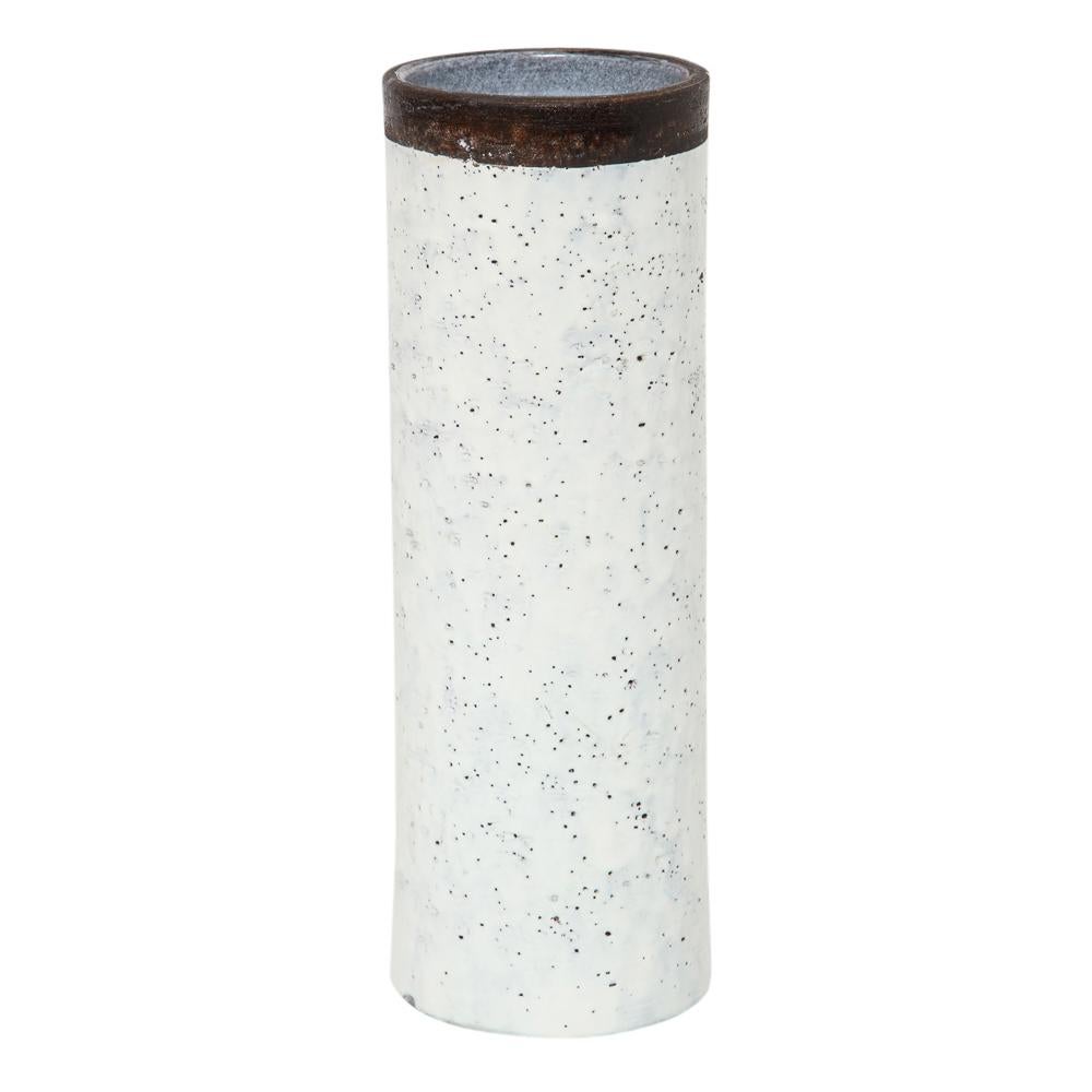 Bitossi für Raymor Vase:: Keramik:: weiß und braun:: signiert (Moderne der Mitte des Jahrhunderts) im Angebot