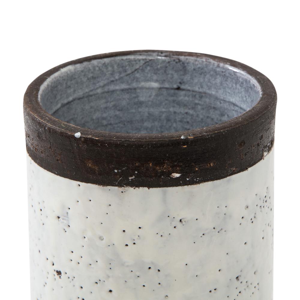 Bitossi für Raymor Vase:: Keramik:: weiß und braun:: signiert im Angebot 1