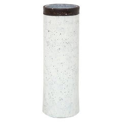 Bitossi for Raymor Vase, Ceramic, White and Brown, Signed