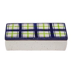 Bitossi for Rosenthal Netter Box, Ceramic, Navy Blue, Green, White, Plaid