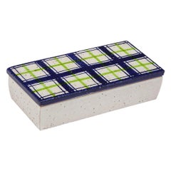 Bitossi for Rosenthal Netter Box, Ceramic, Navy Blue, Green, White, Plaid