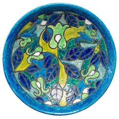 Bitossi for Rosenthal Netter Large Blue Ceramic Bowl