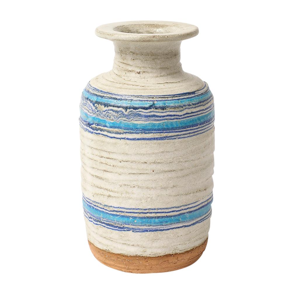 Italian Bitossi for Rosenthal Netter Pietra Vase, Ceramic, Blue, White For Sale