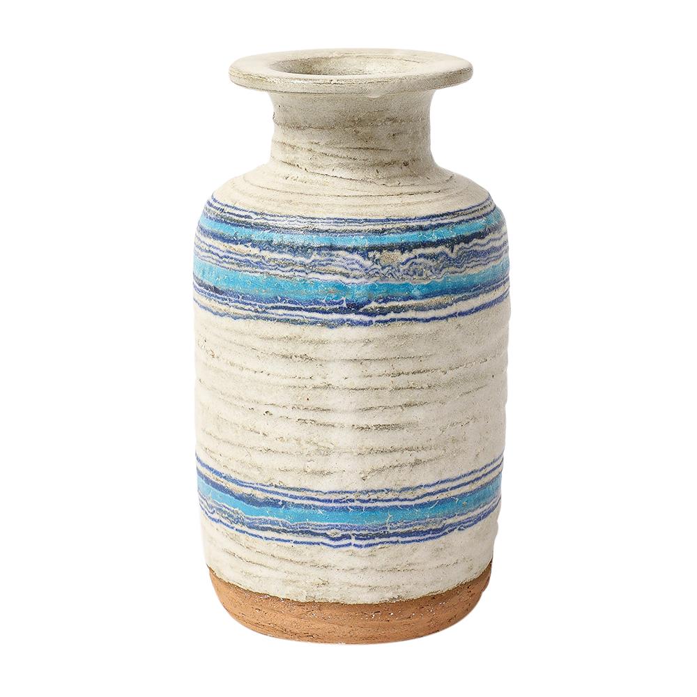 Glazed Bitossi for Rosenthal Netter Pietra Vase, Ceramic, Blue, White For Sale