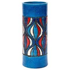 Bitossi for Rosenthal Netter Vase, Ceramic, Blue, Red, White, Onion