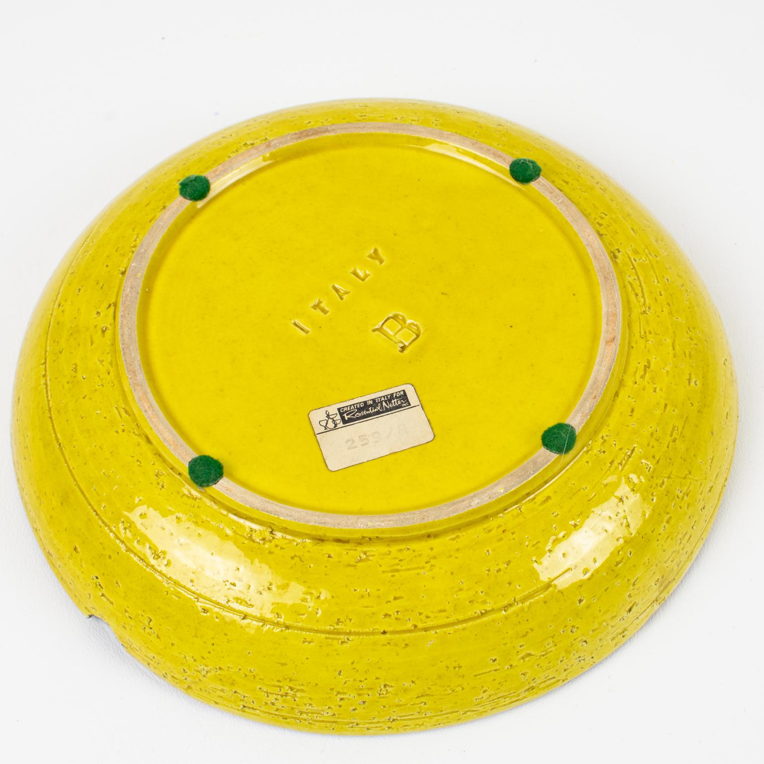 Bitossi for Rosenthal Netter Yellow Ceramic Box and Vide Poche Set, Italy 1960s For Sale 6