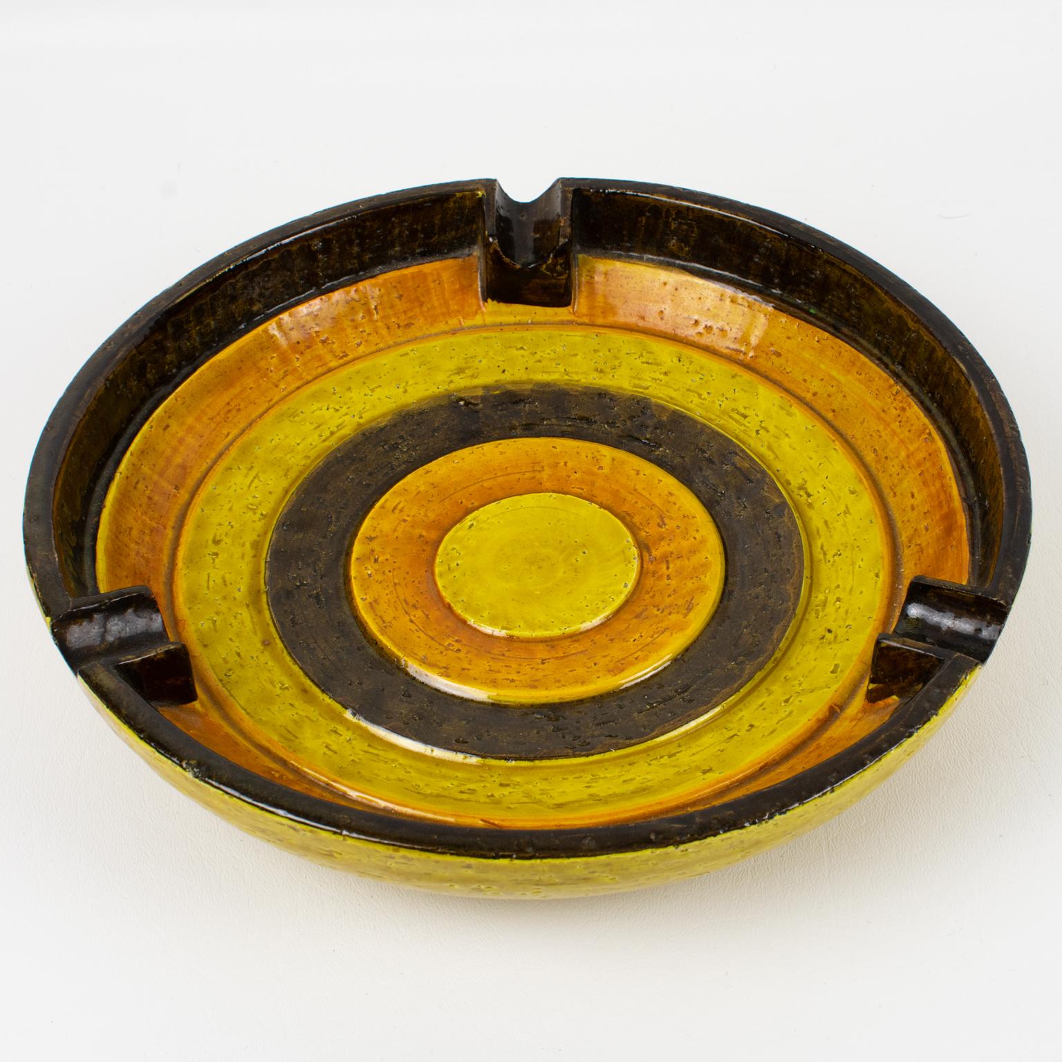 Bitossi for Rosenthal Netter Yellow Ceramic Box and Vide Poche Set, Italy 1960s For Sale 7