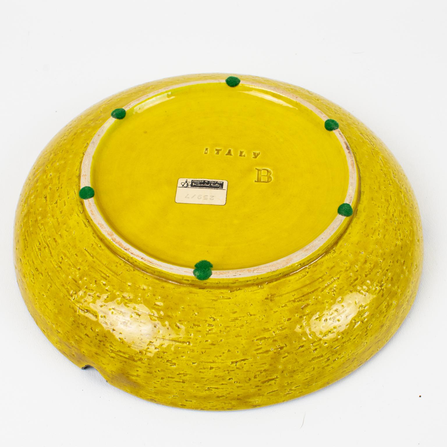 Bitossi for Rosenthal Netter Yellow Ceramic Box and Vide Poche Set, Italy 1960s For Sale 9