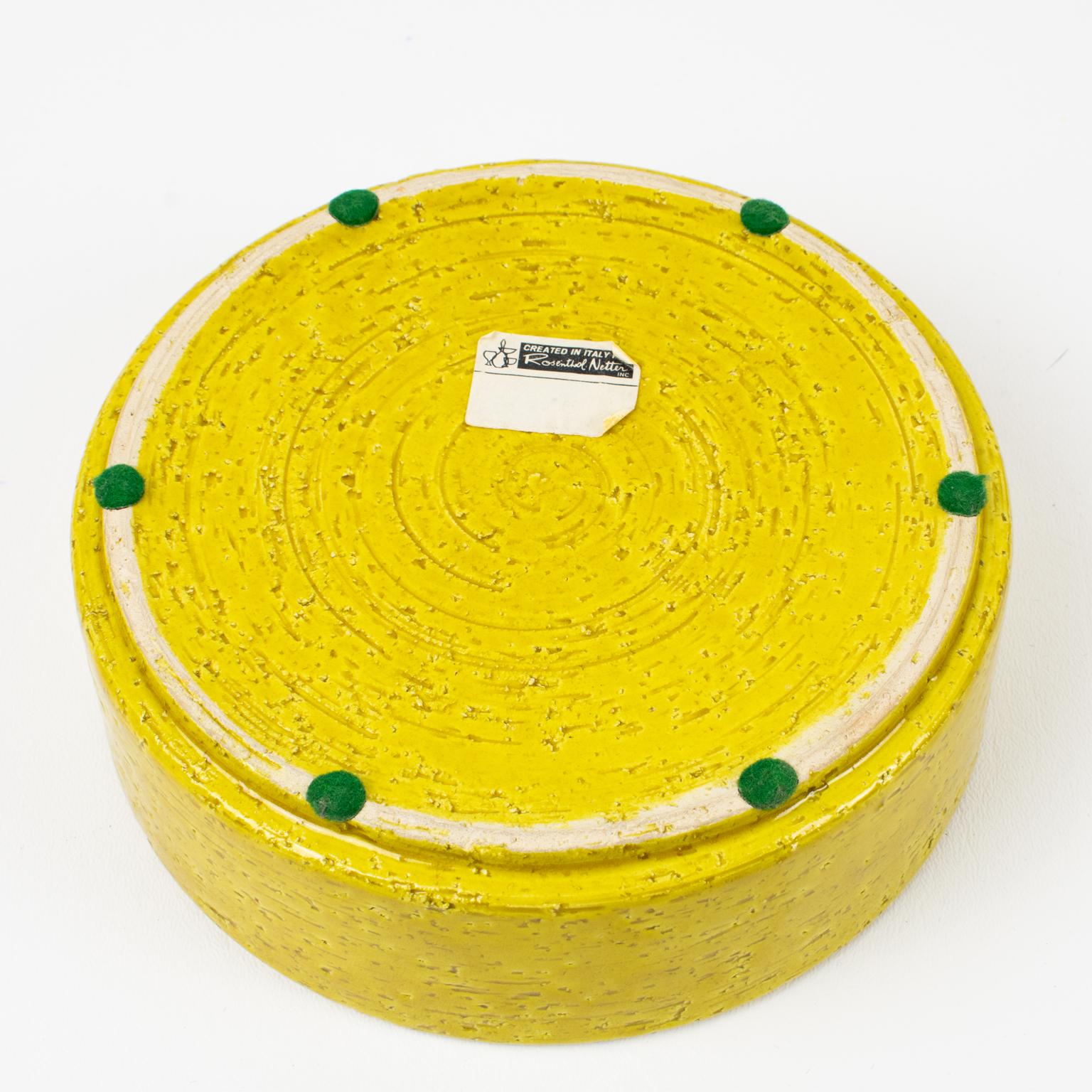 Bitossi para Rosenthal Netter Juego de Caja y Vide Poche de Cerámica Amarilla, Italia Años 60 en venta 1