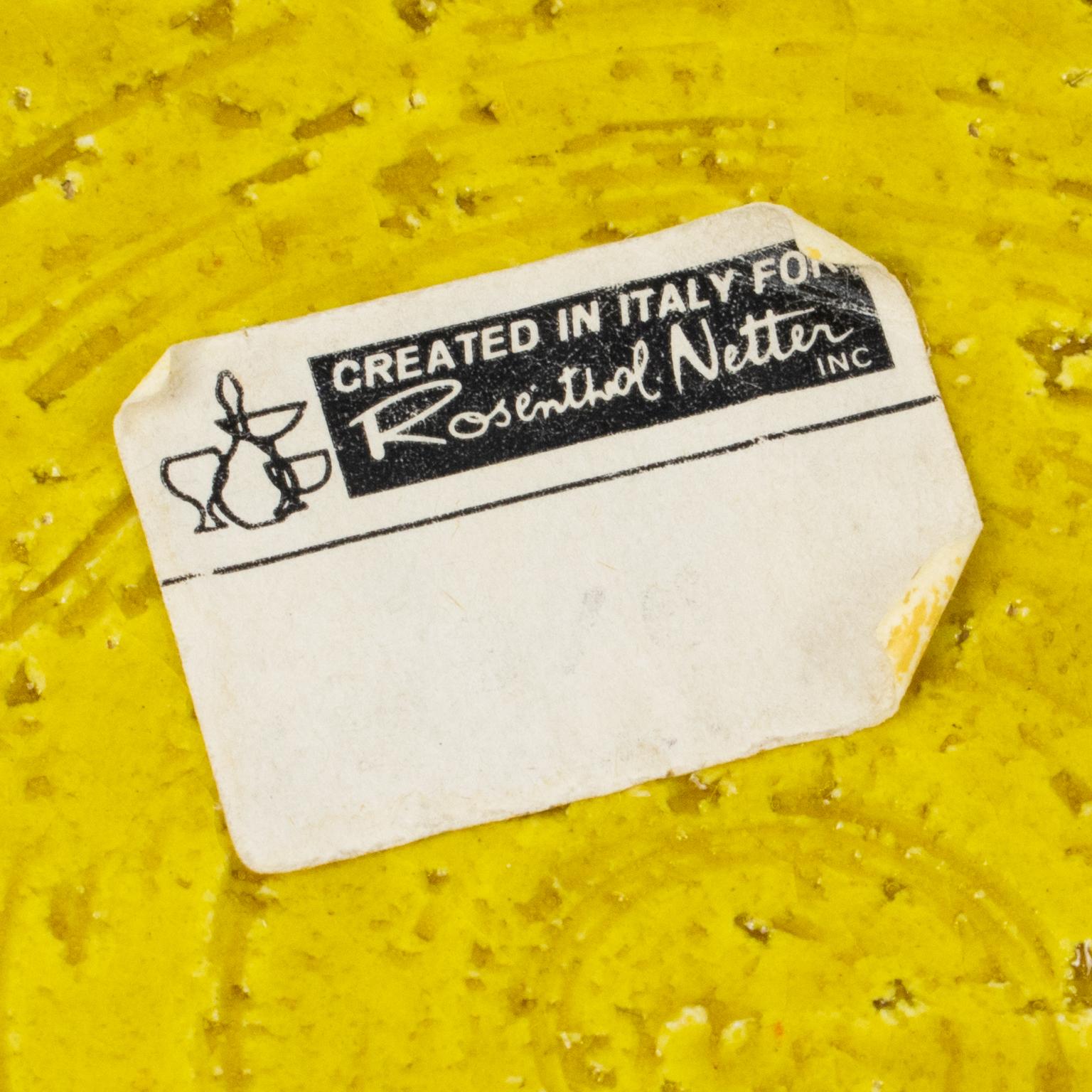 Bitossi para Rosenthal Netter Juego de Caja y Vide Poche de Cerámica Amarilla, Italia Años 60 en venta 2