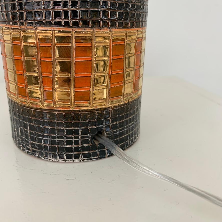Céramique Lampe de table en céramique or et orange de Bitossi, vers 1970, Italie. en vente