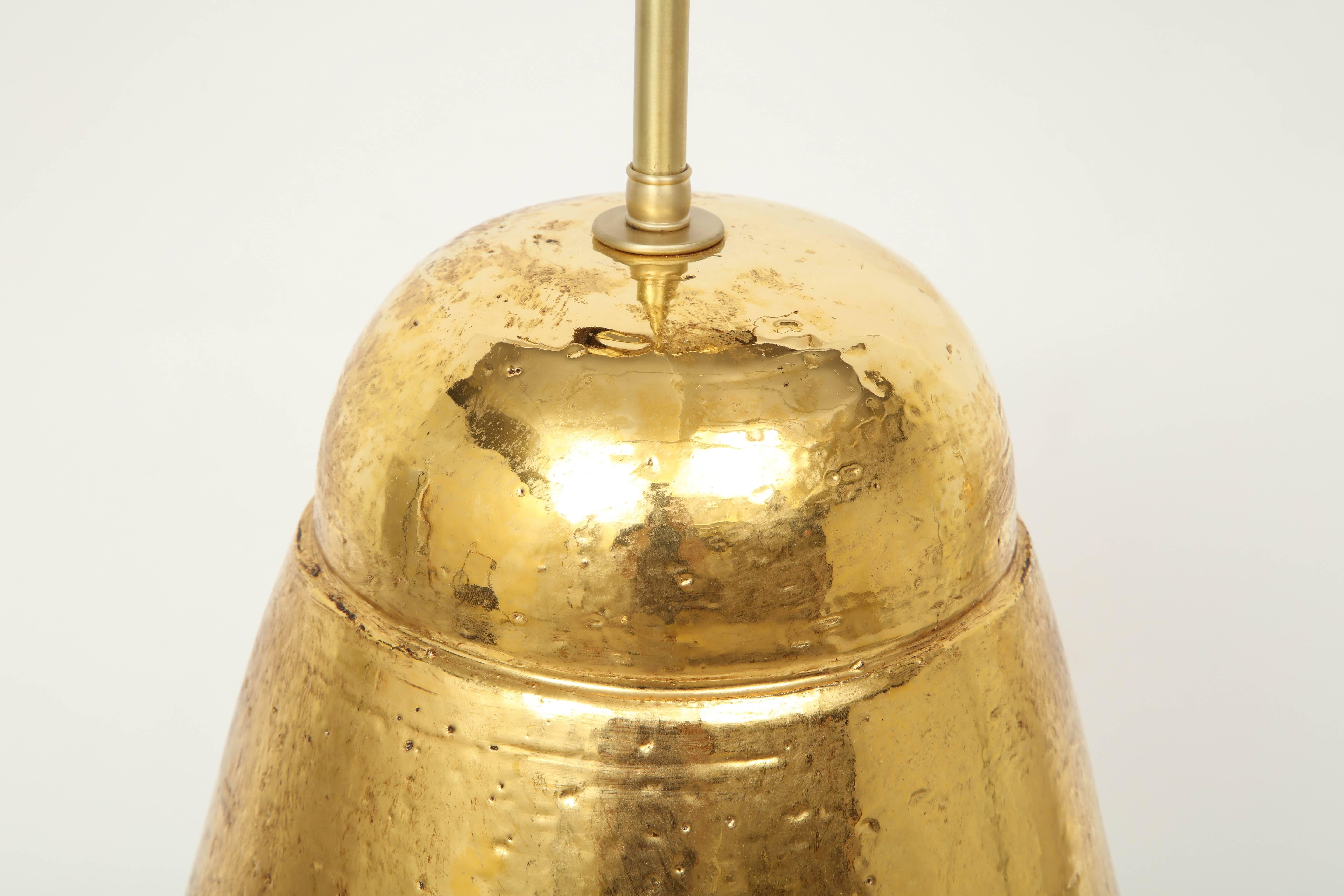 Bitossi, großformatige, gold glasierte Terrakotta-Lampen im Angebot 1