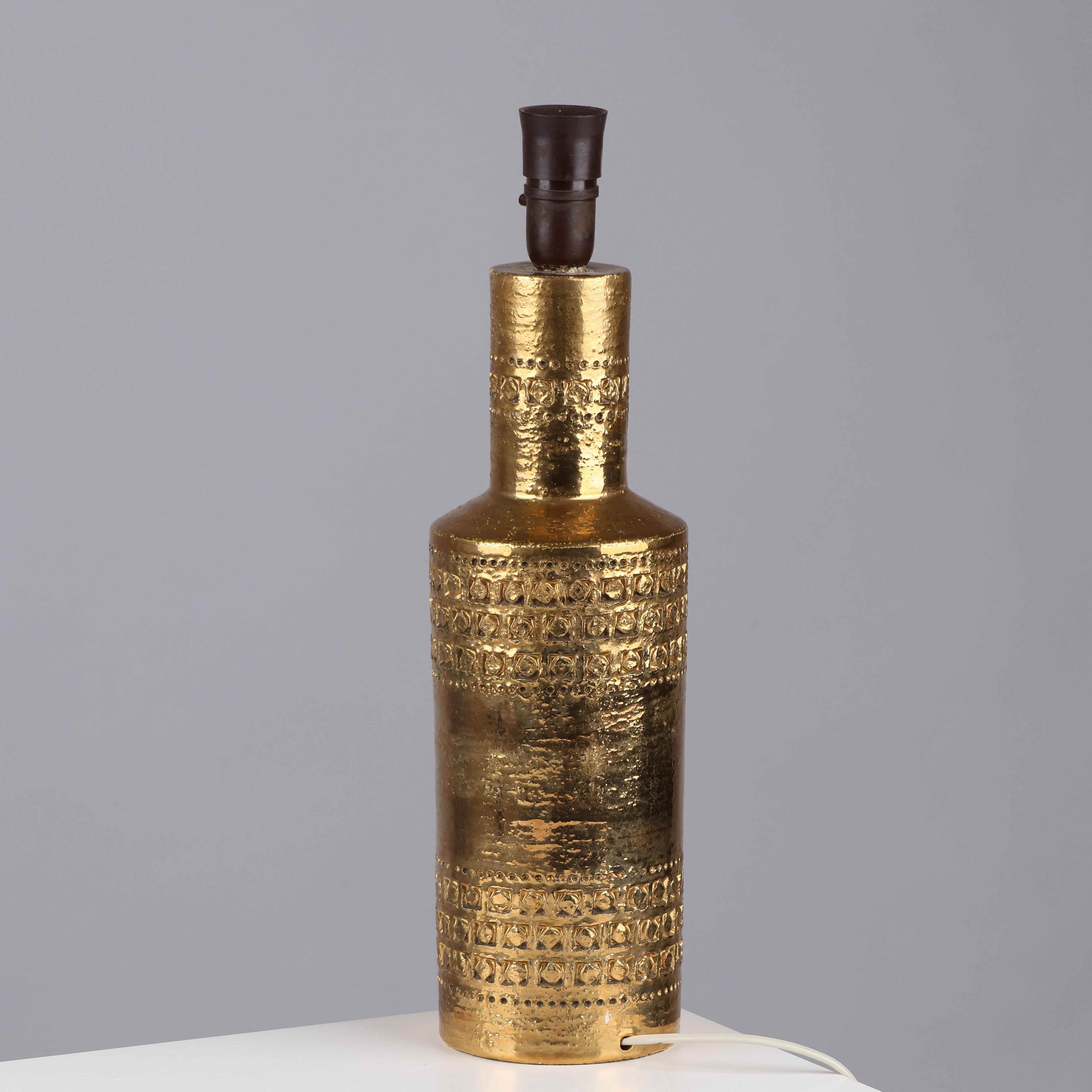Mid-Century Modern Bitossi gold lamp by Aldo Londi Sweden 1960 For Sale
