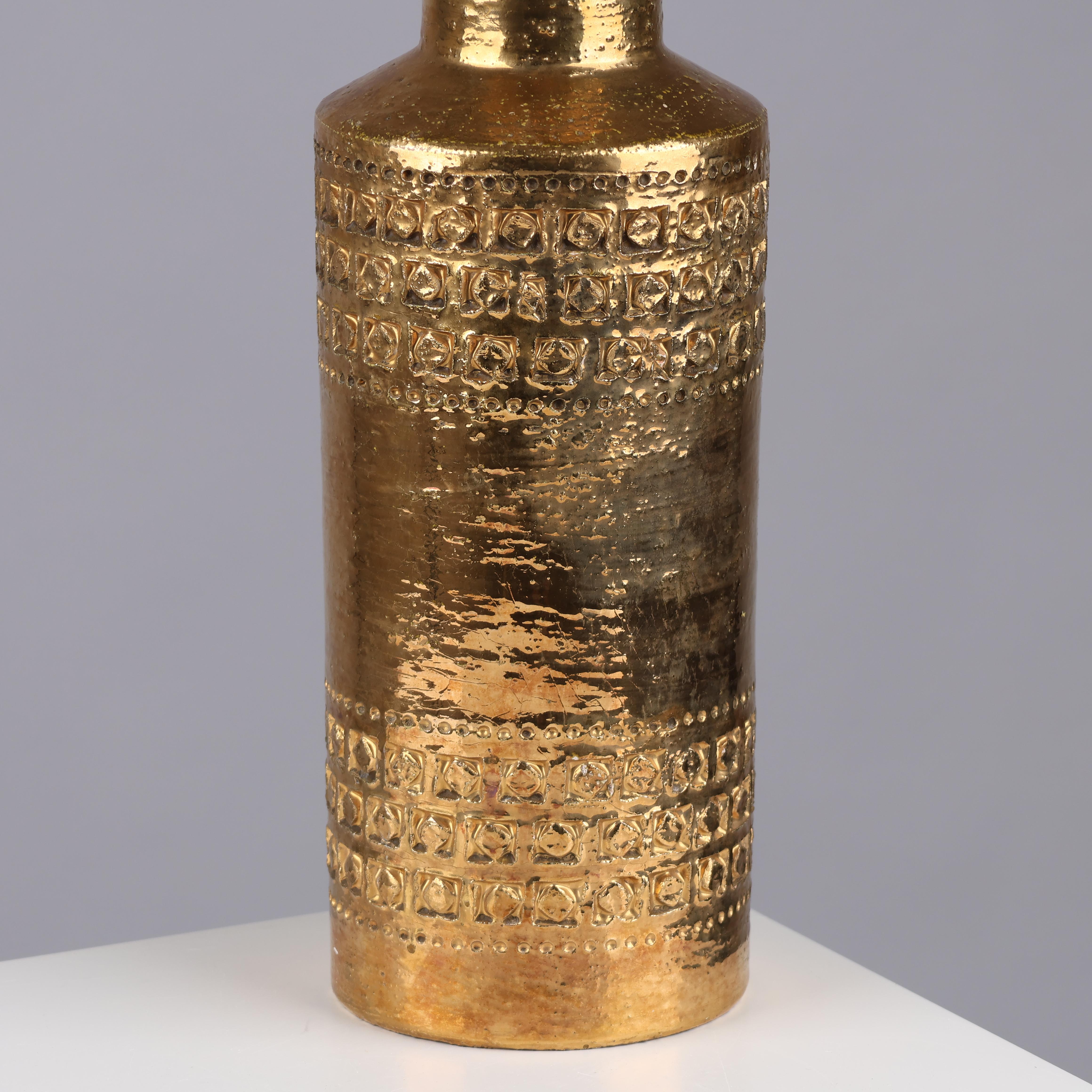 Italian Bitossi gold lamp by Aldo Londi Sweden 1960 For Sale