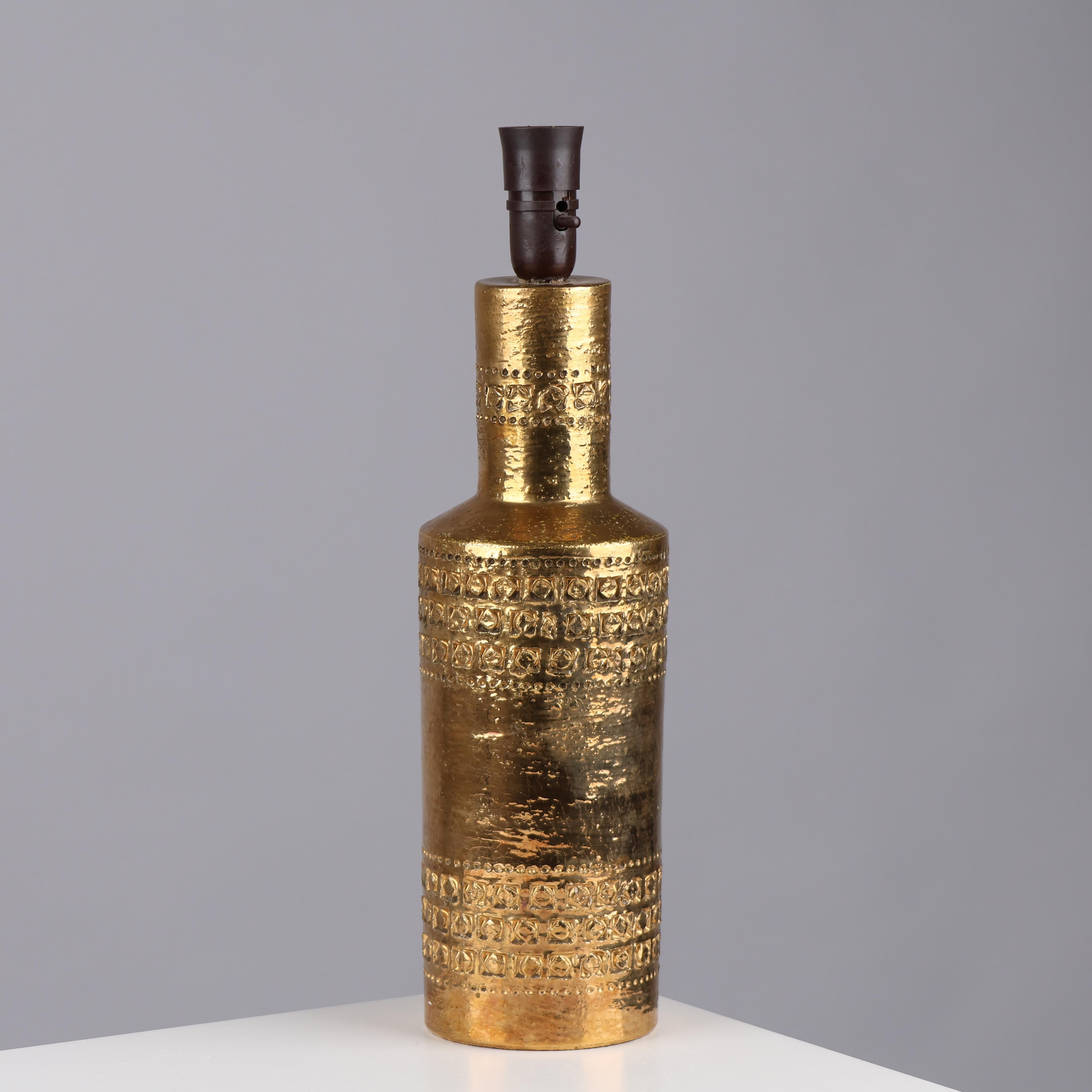 20th Century Bitossi gold lamp by Aldo Londi Sweden 1960 For Sale
