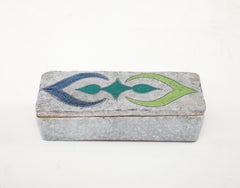 Scatola in ceramica con motivi grafici Bitossi
