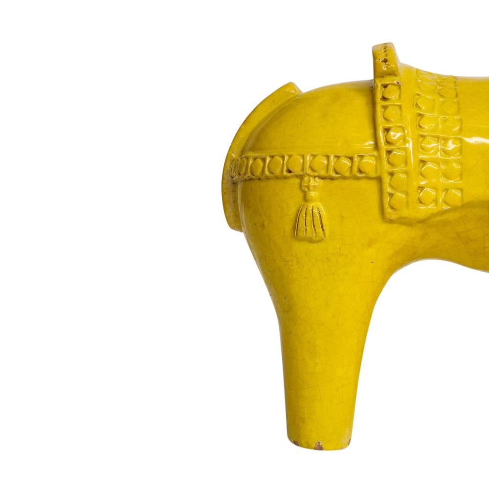 Mid-20th Century Large Bitossi Horse, Ceramic, Yellow, Signed