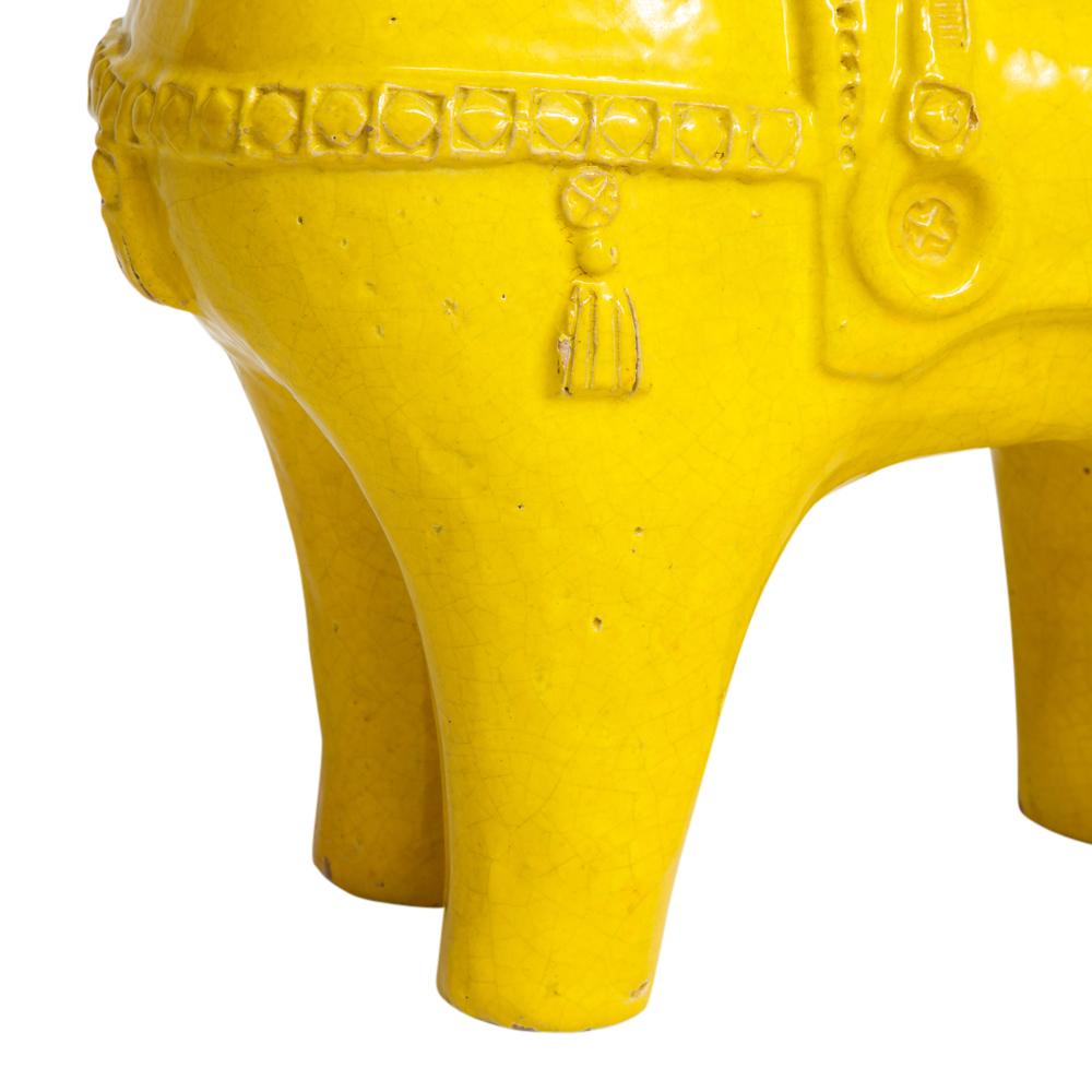Large Bitossi Horse, Ceramic, Yellow, Signed 3